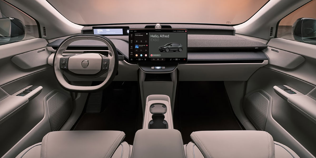Volvo EX60 interior design cockpit view
