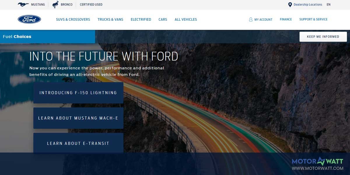 EV MANUFACTURER SITE FORD